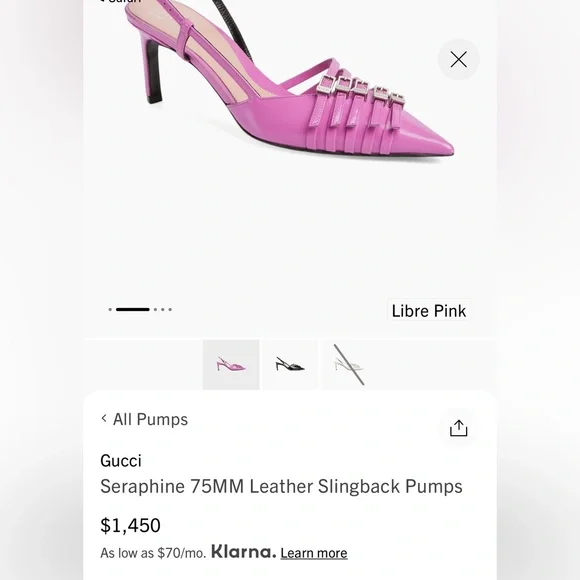 GUCCI | PRICE FIRM💲💥
75MM Hot Pink Leather Seraphine Buckle Slingback Pump - Picture 4 of 13